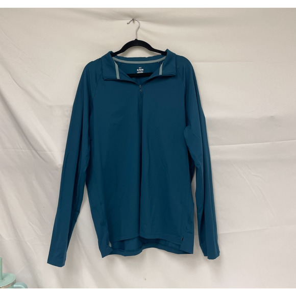 Under Armour Jacket Men's Sz XL Blue Quarter Zip Pullover Meridian Soft NWT - Picture 1 of 11